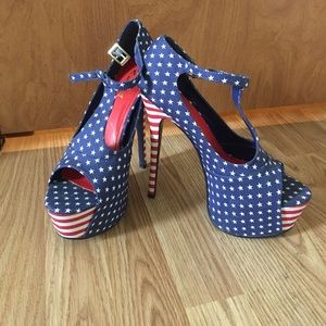 Flag Stars&Stripes Platform Heels (Size 8.5)