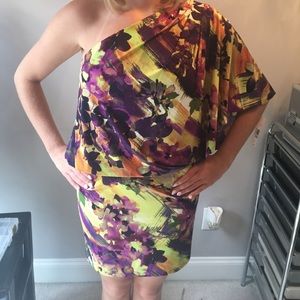 One Shoulder Floral Dress