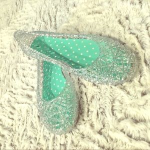 Girls Clear Sparkle Jelly Shoes