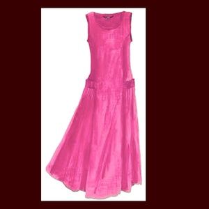 J. Peterman linen 20's inspired fuchsia dress