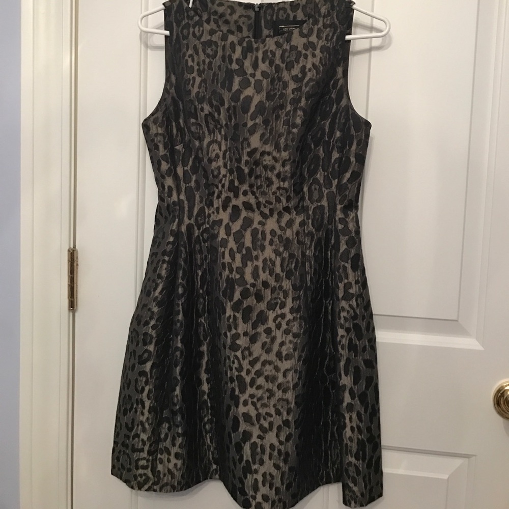 Alexa Admor dark green cheetah printed dress