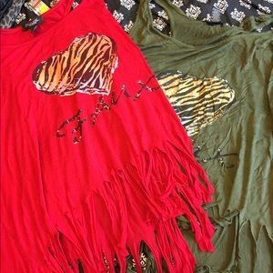 Fringe crop top bundle nwot