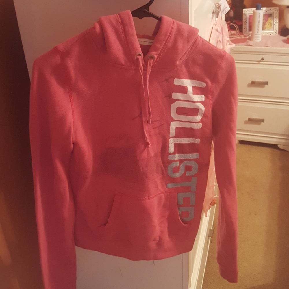 Pink hollister hoodie