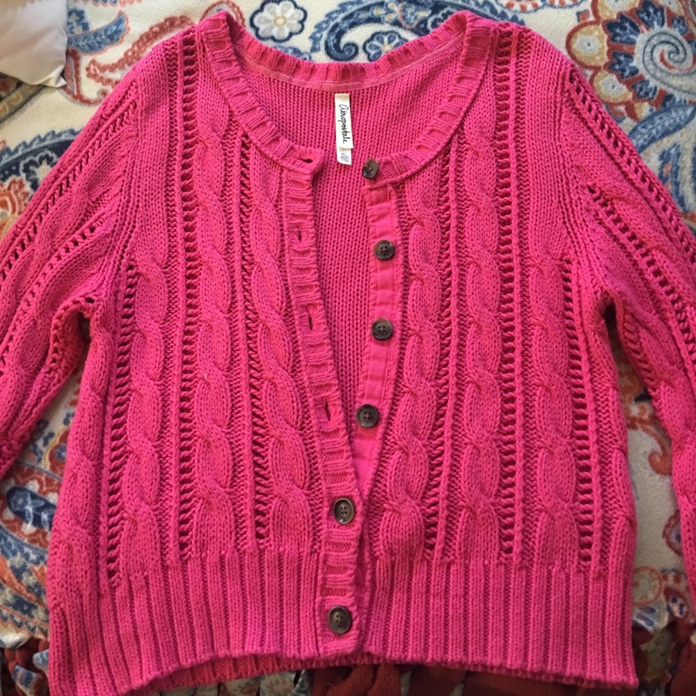 Pink knit cardigan