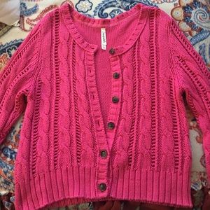 Pink knit cardigan