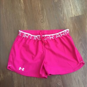Hot pink Under Armour shorts