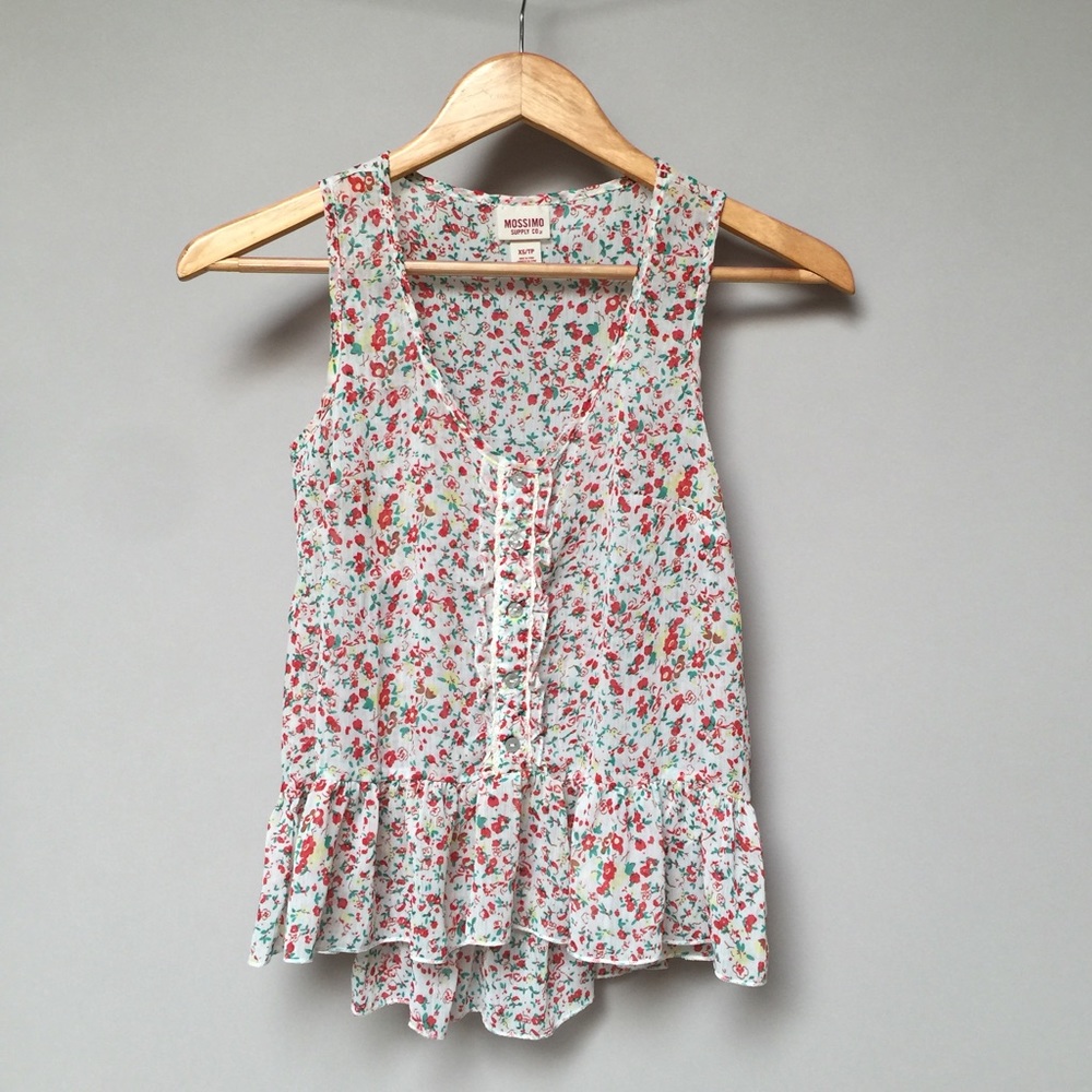 SHEER FLORAL PRINT TOP