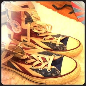 High top Converse with British flag!