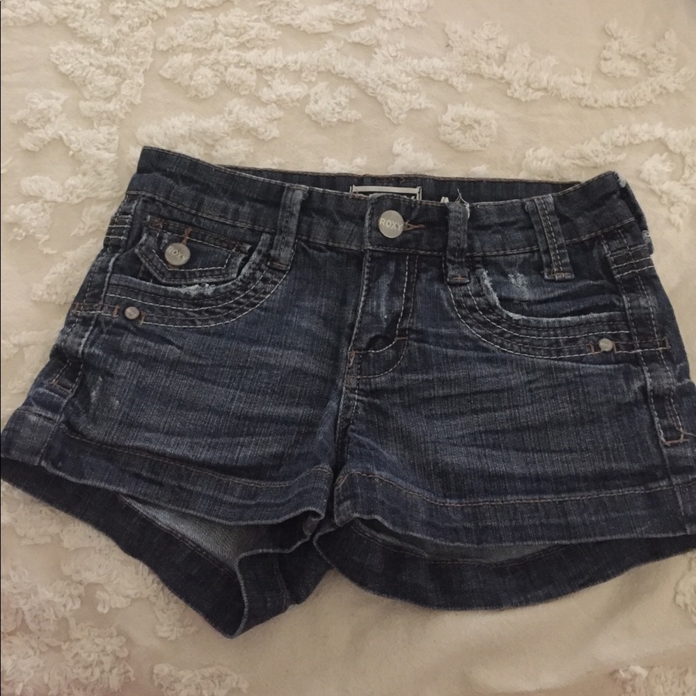 ROXY slightly distressed jean shorts