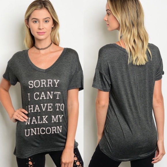 S, M Charcoal Sorry I Can't Tee - Picture 2 of 2