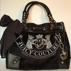 Black Juicy Couture Daydreamer Velour Purse