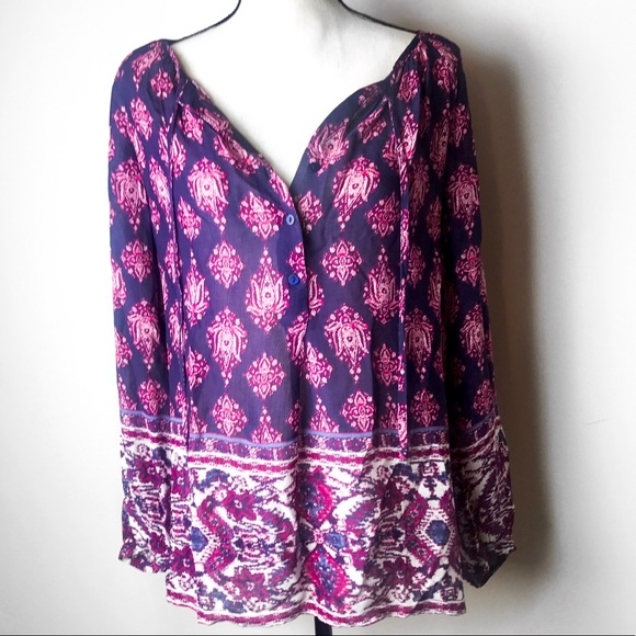 Lucky Brand Tops - Lucky Brand Paisley Boho Tunic