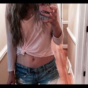 Slouchy light pink shirt