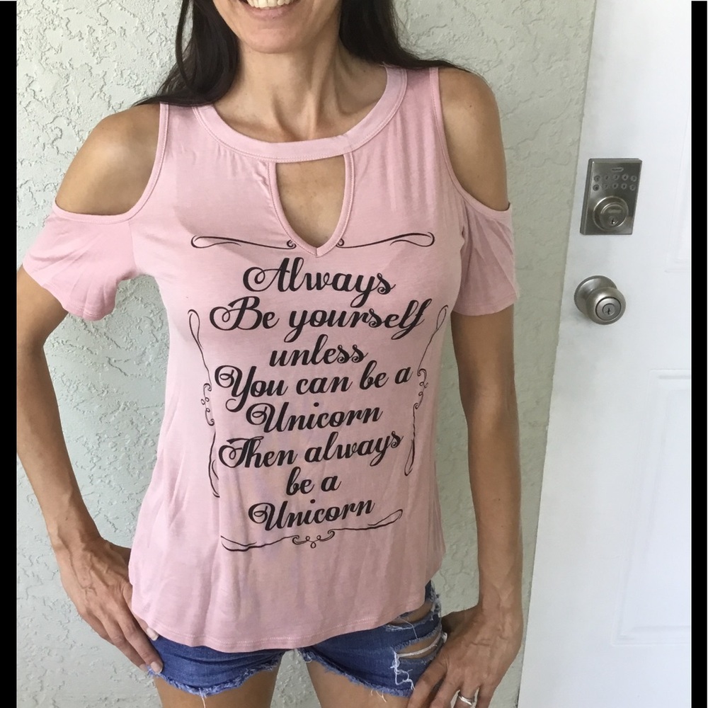 Large Pink Always Be Yourself Tee - Picture 3 of 3