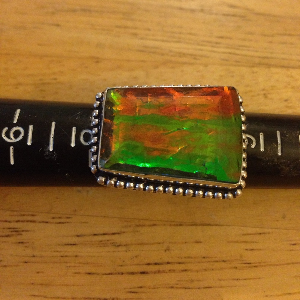 Silver 925 rainbow topaz ring