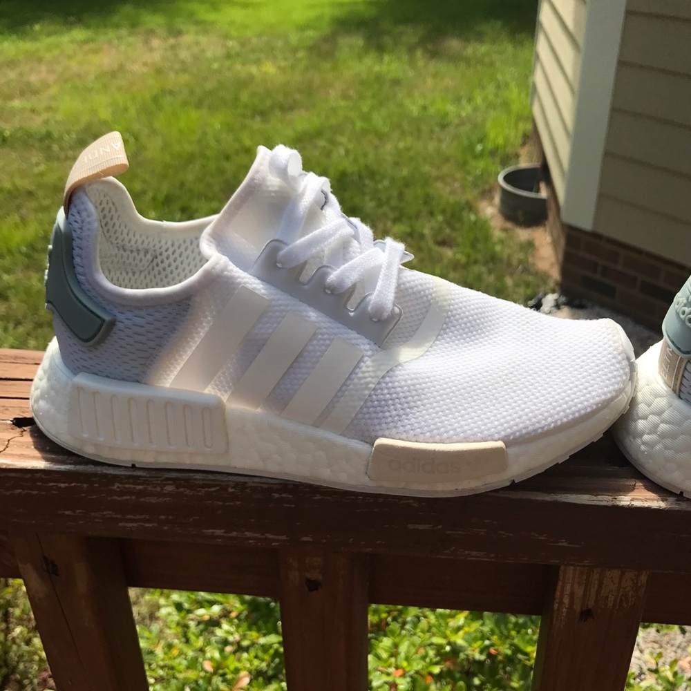 Authentic Adidas NMD white/tactile green sneakers