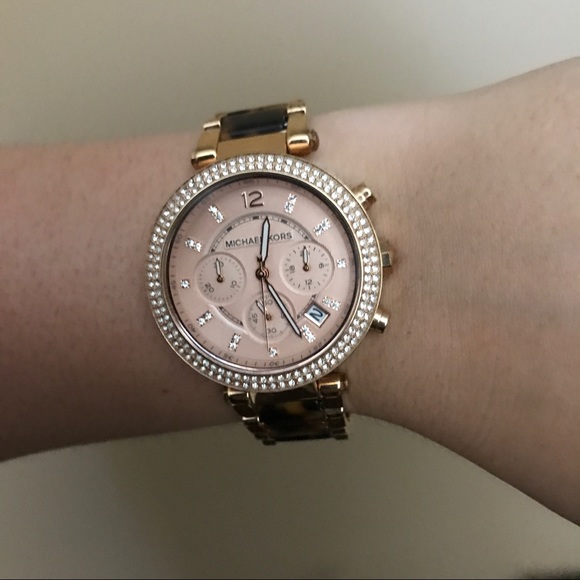 Michael Kors Accessories - Michael Kors Parker Chronograph Tortoise RoseGold
