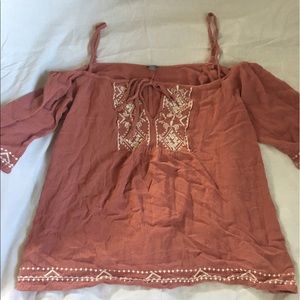 NWOT Pink Cold Shoulder Top