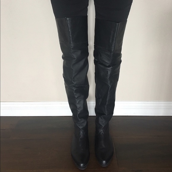 Pleaser Shoes - Thigh-High Black Leather Boots