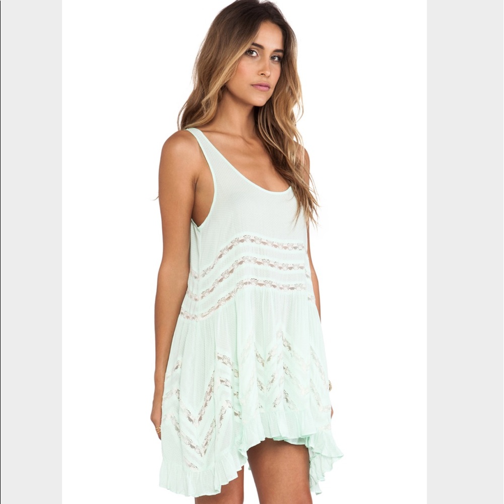 FP Voile and lace trapeze dress mint green