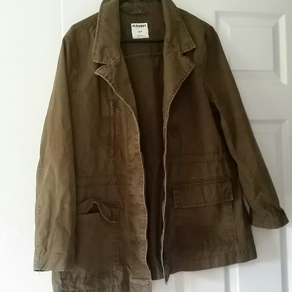 Olive Green Womens army style jacket size 'Large'