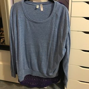 American apparel blue crewneck long sleeve