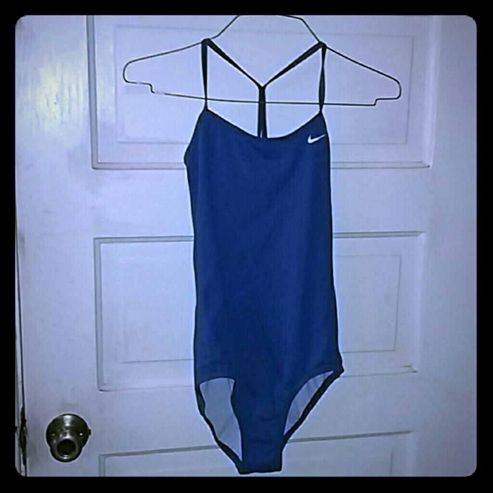 blue nike swimsuit