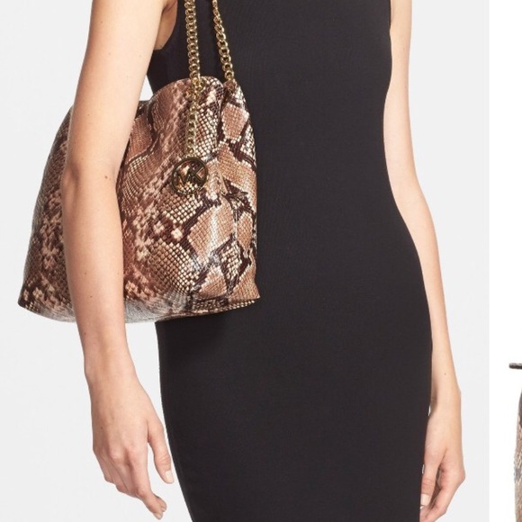 ⚜️SOLD⚜️NWOT⚜️Michael Kors Learher Jet Set Phyton - Picture 2 of 7