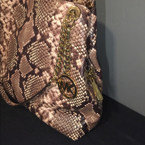 ⚜️SOLD⚜️NWOT⚜️Michael Kors Learher Jet Set Phyton - Picture 3 of 7