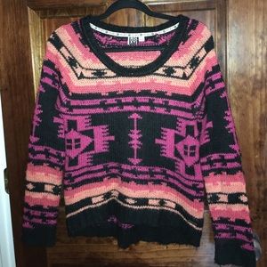 Roxy black and pink crew neck