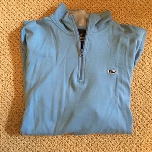 Light blue vineyard vines quarter zip.