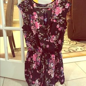 One Clothing Black and Floral Print Romper