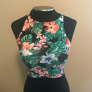 Hawaiian crop tank top.