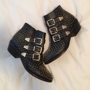 Black Studded Ankle Boots- Steve Madden!