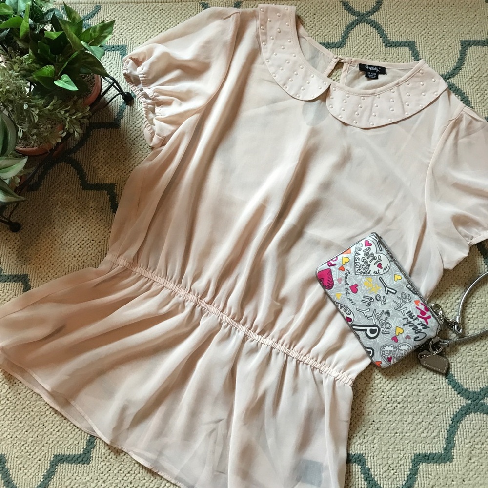 Blush Peplum Top