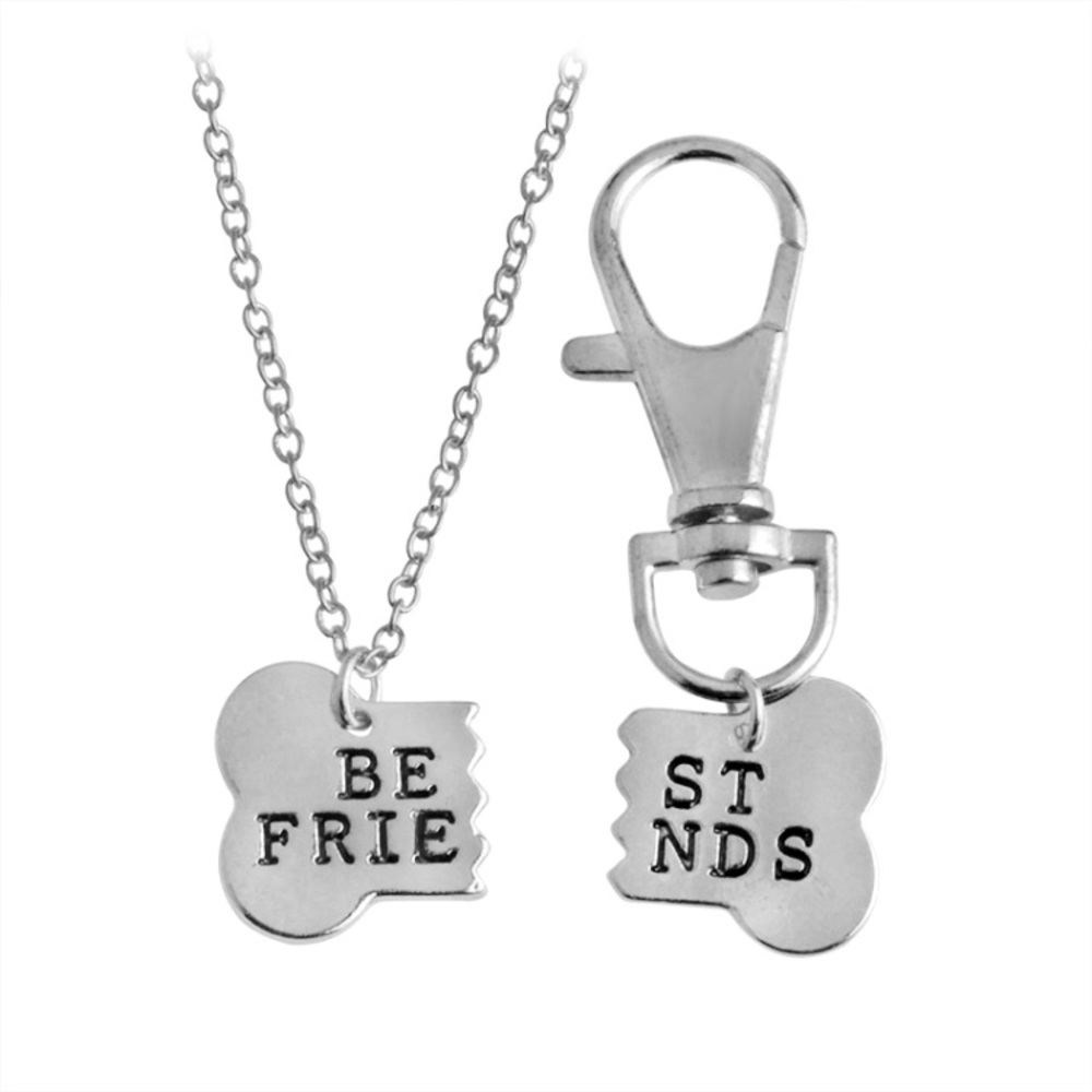 Best friends necklace and matching collar tag