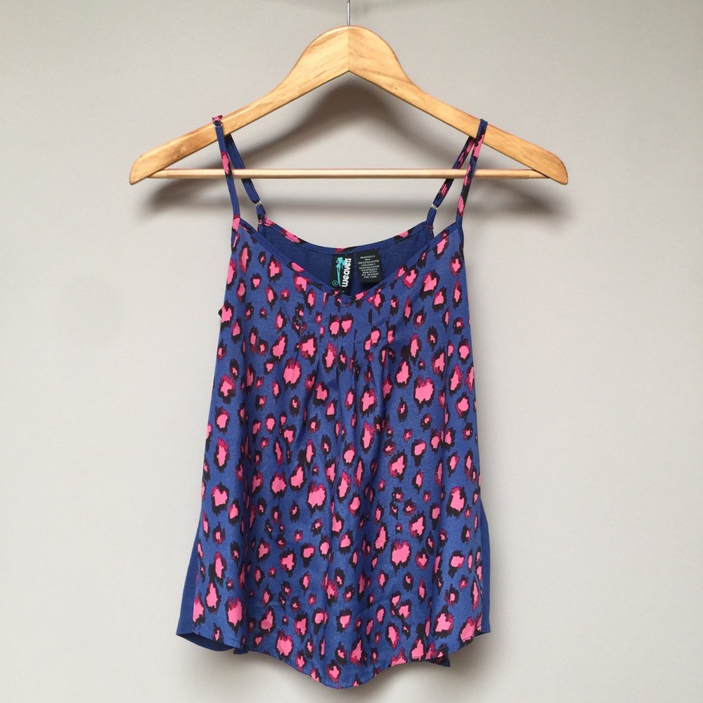 ROYAL BLUE HOT PINK ANIMAL PRINT TANK TOP