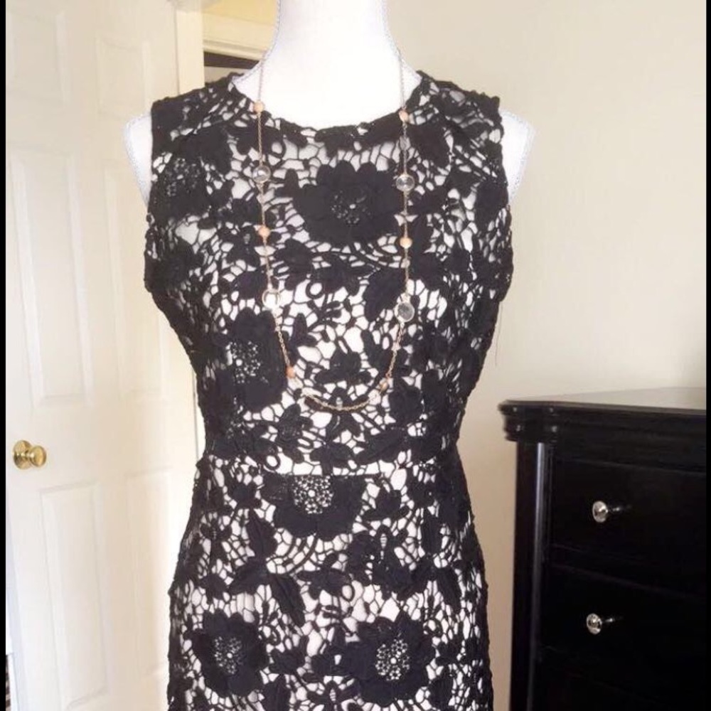 Black and Tan midi dress