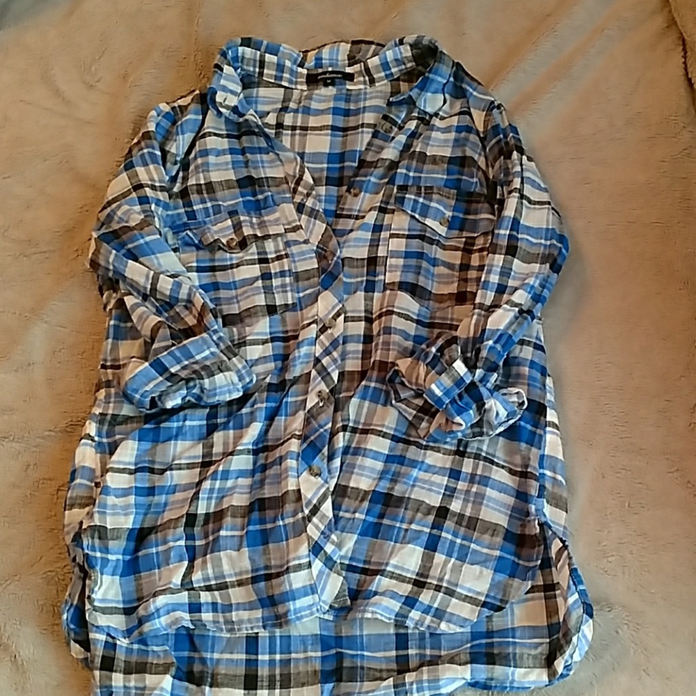 Button down plaid shirt