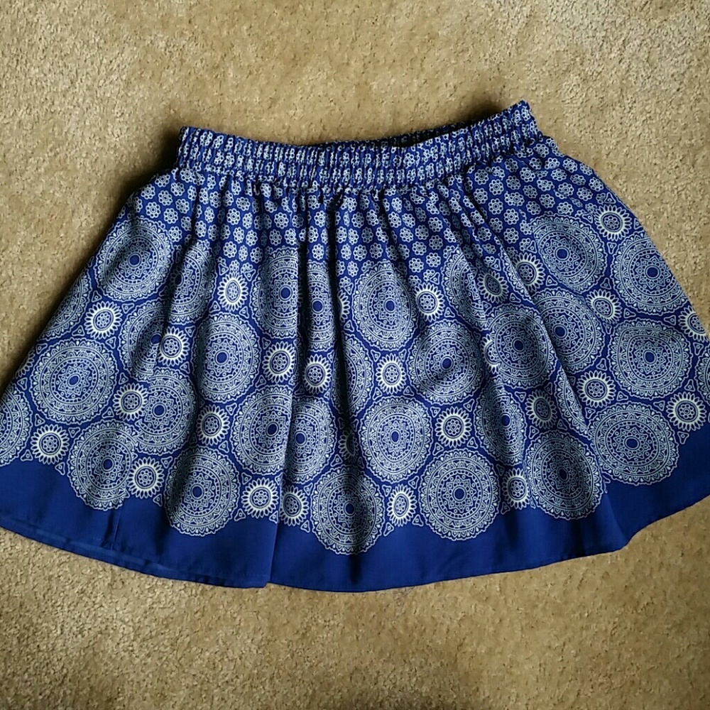 Blue light weight slip on skirt
