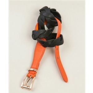 Black And Orange Flat Twisted Belt