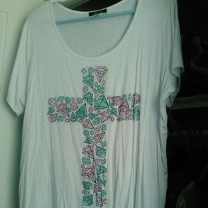 White top with cross