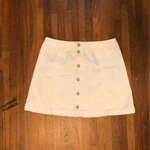 White denim A line skirt