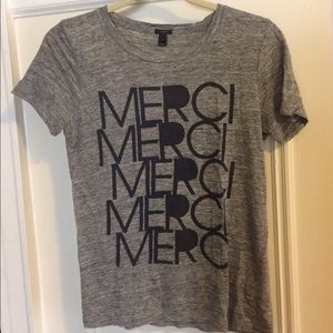 J.Crew Gray "Merci" Linen Tee