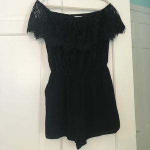 black off the shoulder BB Dakota romper