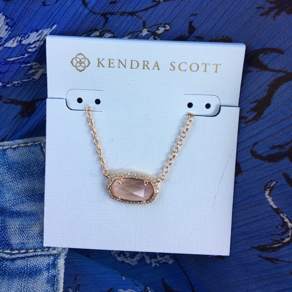 Kendra Scott NWT pink gem rose gold chain necklace