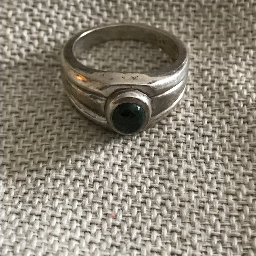 Sterling silver and Jade ring