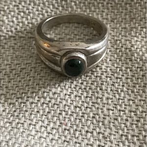 Sterling silver and Jade ring