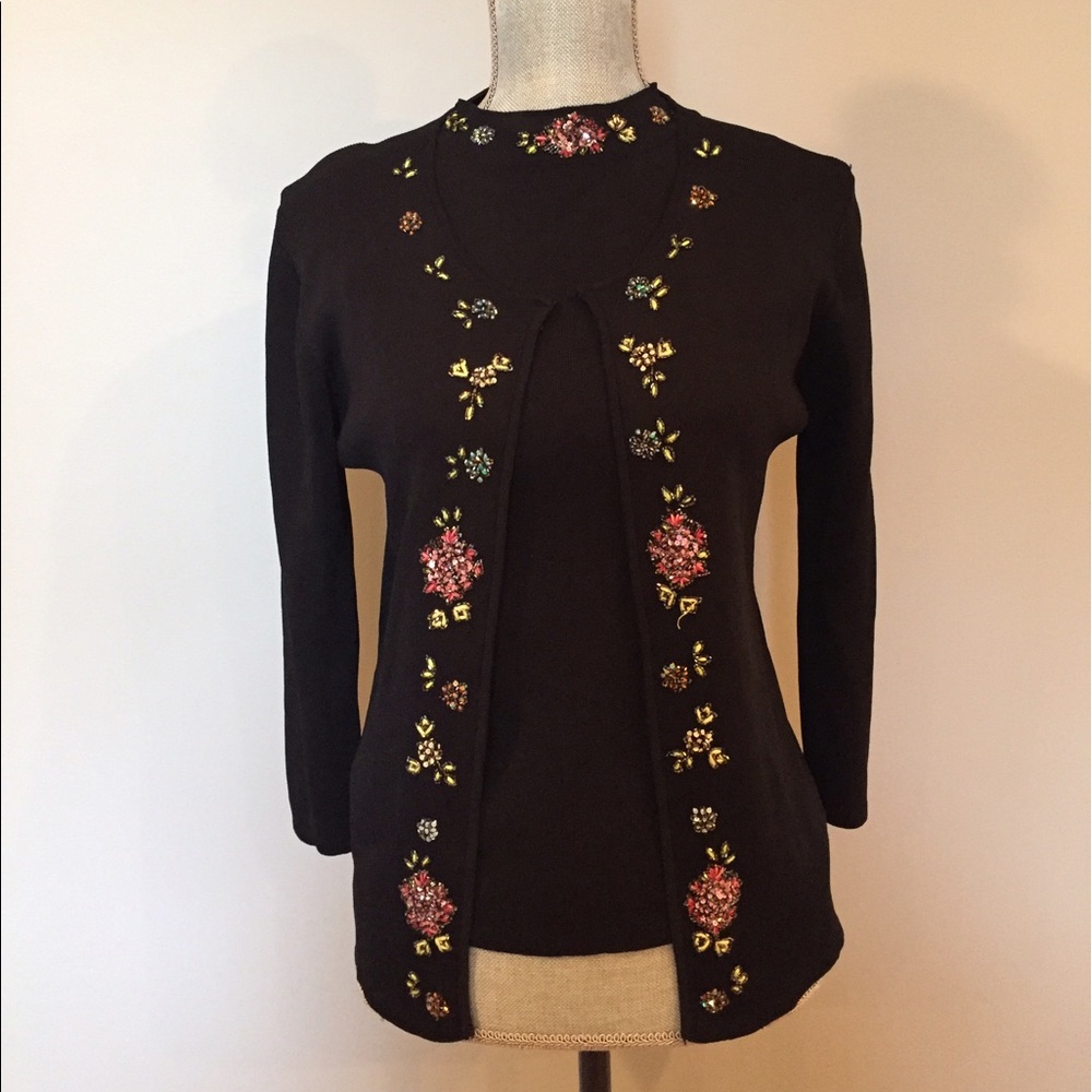 ✨Joseph A. 2 piece set, top and Sweater sz M - Picture 2 of 5