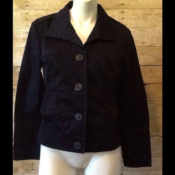 Talbots Jackets & Blazers - Talbots Navy Blue Black Button Up Jacket